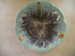 Ceramic offering turquoise, diameter 28 cm, height 6 cm, marked Germany 543