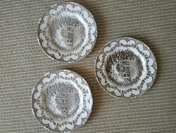 English brown castle pattern porcelain small plate set