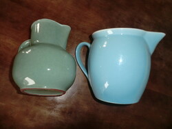 Light green ceramic bowl 16x14, height 16 cm and vil blue
