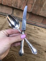 Secession style antique silver knife and spoon set