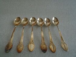 6 silver-plated double (thick silver-plated) mocha spoons,