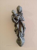 Virgin Mary with Baby Jesus wax wall ornament, numbered
