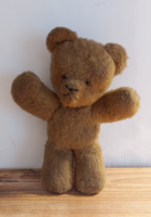 Régi, antik, nagyon kedves arcú , barna szemű Teddy  Bear Mackó , Maci ,23 cm magas,