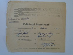 ZA431.5  Fedeztetési jegy -Mezőberény - Csikózási igazolvány  1953 - Méntelep Mezőhegyes