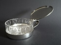 Sambonet art-deco/bauhaus silver plated jam/sugar bowl 1950s Italy