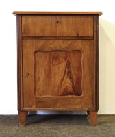 1M681 old small Biedermeier bedside table with one drawer