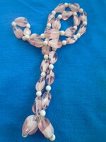 Retro Murano glass pink necklace in beautiful condition, twisted wonderful jewelry