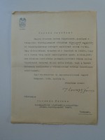ZA432.20 Baross Szövetség - Ilovszky János  elnök  autográf köszönő  levele  1936