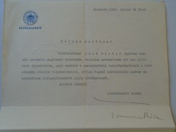 ZA432.12 Magyar Kir. Postatakarékpénztár Tormay Béla  vezérigazgató autográf levele  1929