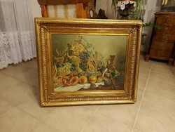 Antik mesés Biedermeier csendélet festmény!