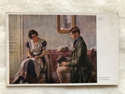 Antik romantikus  CARL ZEWY  képeslap - Postatiszta                           -2.