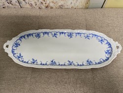 Zsolnay Porcelán Kék Virágmintás Asztalközép, Kínálótál A43