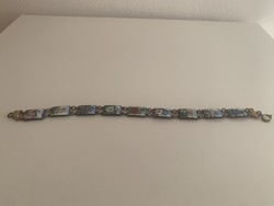 A floral bracelet made of antique fire enamel plates in very nice condition