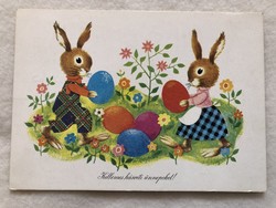 Régi rajzos Húsvéti képeslap - Boór Vera rajz                          -5.