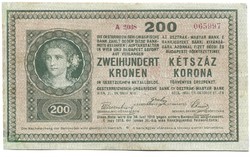 200 korona 1918 2000 feletti sorszám restaurált