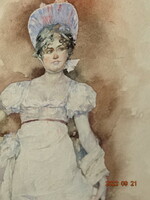 EMANUELLE BRUGNOLI (BOLOGNA 1859-VENEZIA 1944 ):DÍSZES ÖLTÖZETŰ LÁNY