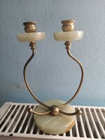 Onyx brass candle holder.