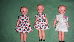 Antik 10 cm celluloid kis játék babák eredeti ruhában darabra a képek szerint