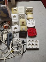 Eladó régi retró konnektor és kapcsoló csomag