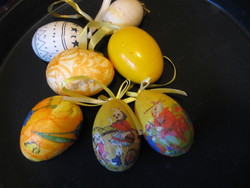 Vegyes húsvéti tojás csomag 6 db-os festett, dekupázs