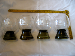 4 pcs römer glasses with the inscription in vino veritas