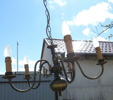 Flemish copper 5-branch chandelier