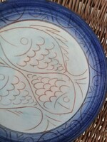 Kézműves kerámia tányérka - halas