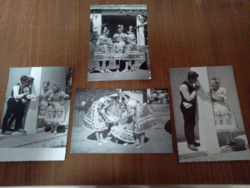 Postcard folk costume 4 black and white postcards