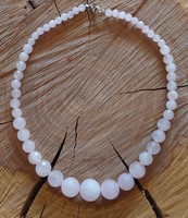 Beautiful Faceted Rose Quartz Necklace with Silver Findings, on Growing Beads