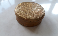 Old dorin paris copper french powder container in vintage powder box