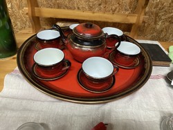 Enameled tea set