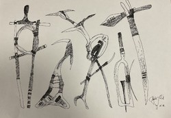 Pál Szalay (1953-2015): fantasy tools - ink, paper. Indicated. 29.5X42 cm