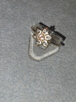 Aranyozott ezüst gyűrű andaluzittal és gyémántokkal - certifikáttal - 54- es méret