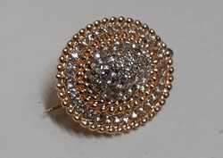 Retro brooch in good condition, studded with many small white sparkling stones