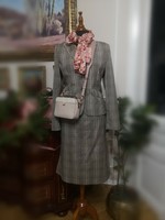 Regana 38-as Eszterházi kockás kosztüm, vintage szoknya, blézer
