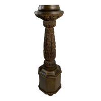 Renaissance wooden carved pedestal, column from the 17th century.