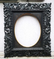 Antique Florentine painting, mirror frame baroque rococo 1800s oval, but also rectangular