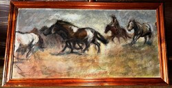 Fried Pál (1893-1976) pastel 40x80cm! WITH CERTIFICATE OF AUTHENTICITY