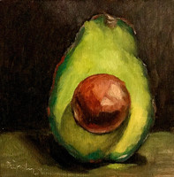Avocado - small oil painting