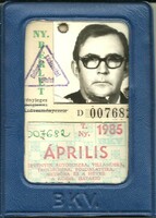 Bkv pass holder + pass, 1985, t. West
