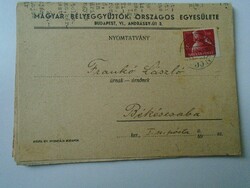 D194139 mailed mboe circular - László Franko postmaster Békéscsaba 1948 - Hungarian stamp collectors