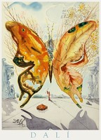 Salvador Dalí Venus Butterfly, Art Poster, Surrealist Butterfly Female Figure Nature
