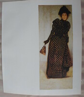 Rippl-Rónai József-nyomat: Nő fehérpettyes ruhában (1889)