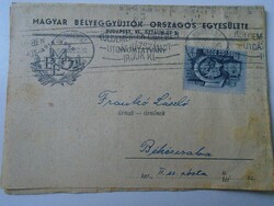 D194137 mailed mboe circular letter-Frankó László postmaster Békéscsaba 1950-Hungarian stamp collectors