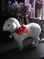 Régi / antik papírmasé húsvéti  csengős bárány