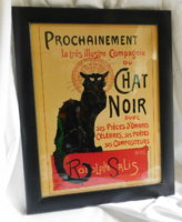 Chat Noir plakát reprint keretezve - Théophile Steinlen, 1896