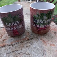 2 German vegetable mugs