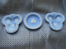 3 Wedgwood jasper porcelain bowls with embossed antique scenes