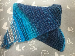 Hand-knitted neck and chest warmer, in wonderful colors, partly wool, women's (sst)