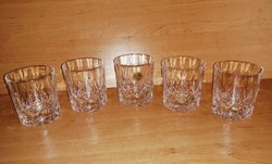 Marked capri crystal whiskey glass set of 5 (ap-1)